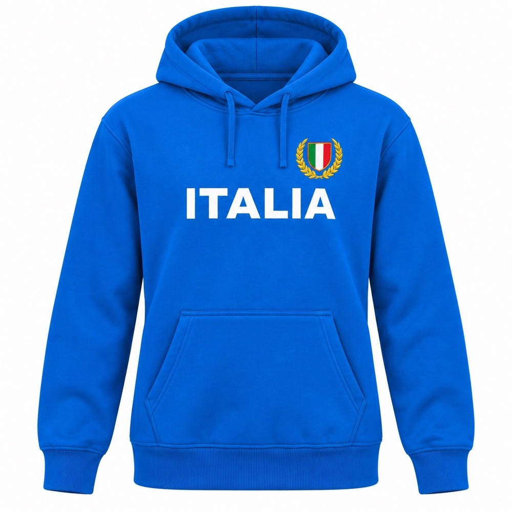 Infinity Mens Italia Italy Soccer Hoodie Blue Graphic Sweatshirt XXL pullover